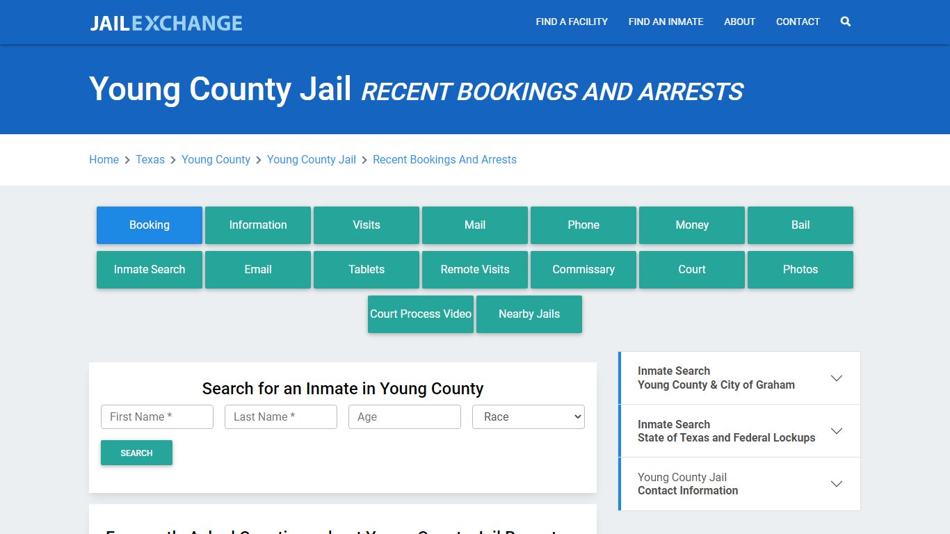 Young County Jail Recent Bookings And Arrests - Jail Exchange